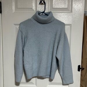 Cozy Turtleneck Sweater - Carolina Blue